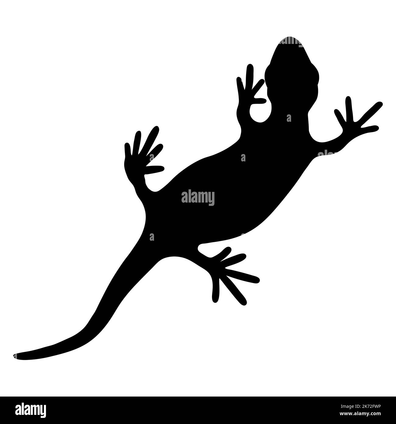 Lizard reptile gecko black silhouette vector illustration. Simple black ...