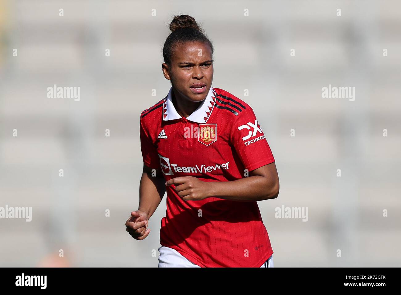 Leigh, UK. 16th Oct, 2022. Nikita Parris of Manchester United in acton during the The FA Women's Super League match at Leigh Sports Village, Leigh. Picture credit should read: Jessica Hornby/Sportimage Credit: Sportimage/Alamy Live News Stock Photo