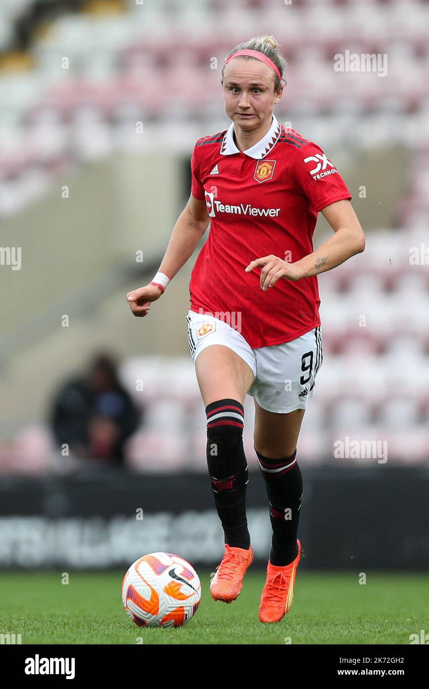 Leigh, UK. 16th Oct, 2022. Martha Thomas of Manchester United in acton during the The FA Women's Super League match at Leigh Sports Village, Leigh. Picture credit should read: Jessica Hornby/Sportimage Credit: Sportimage/Alamy Live News Stock Photo