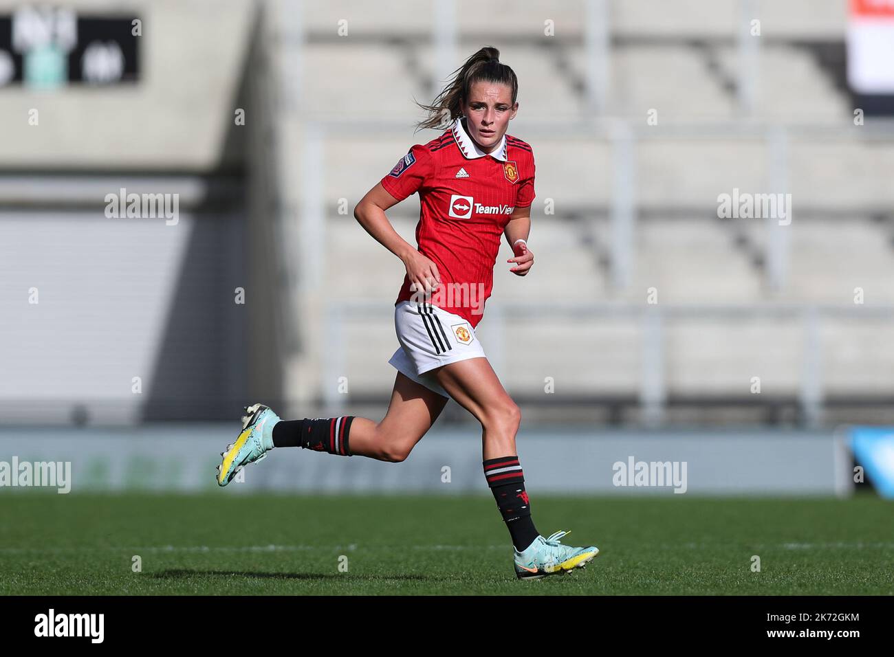 Leigh, UK. 16th Oct, 2022. Ella Toone of Manchester United in acton during the The FA Women's Super League match at Leigh Sports Village, Leigh. Picture credit should read: Jessica Hornby/Sportimage Credit: Sportimage/Alamy Live News Stock Photo