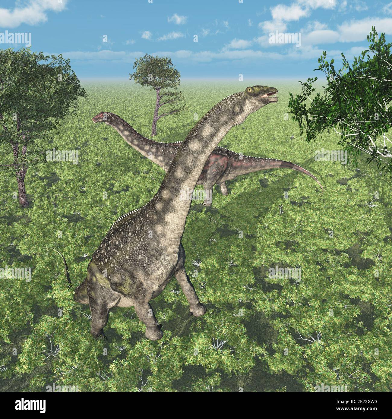 Dinosaur Diamantinasaurus in a landscape Stock Photo Alamy