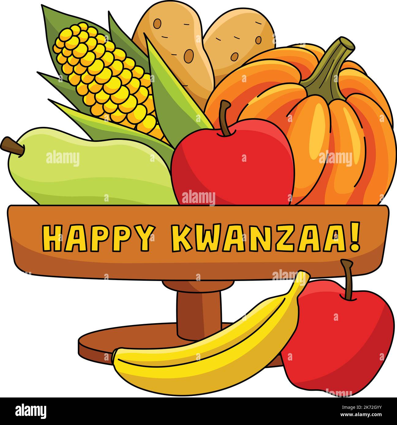 Happy Kwanzaa Mazao Cartoon Colored Clipart Stock Vector Image &amp; Art ...