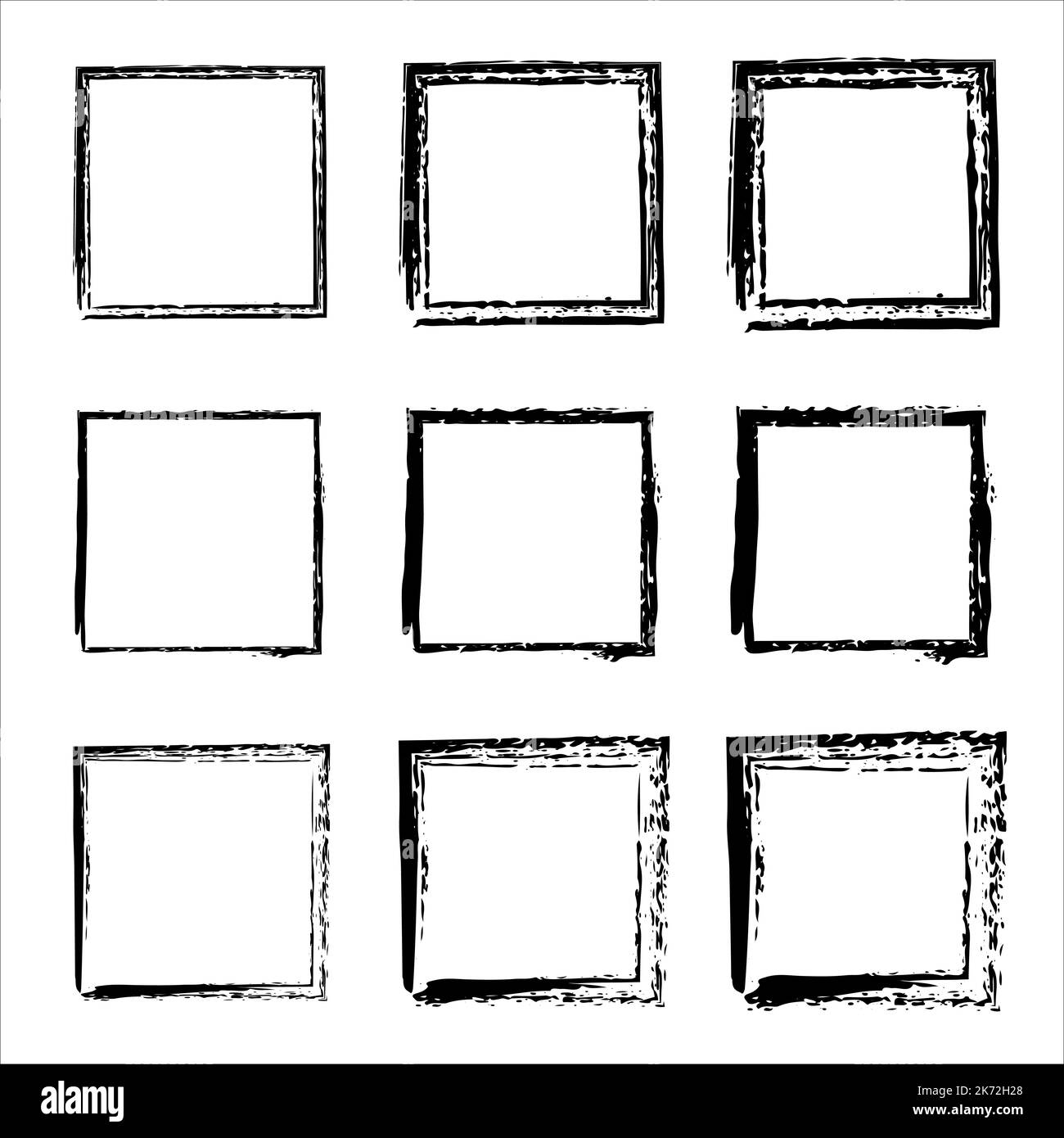 Hand drawn frames. Handdrawn square frame. Vector borders grunge ...