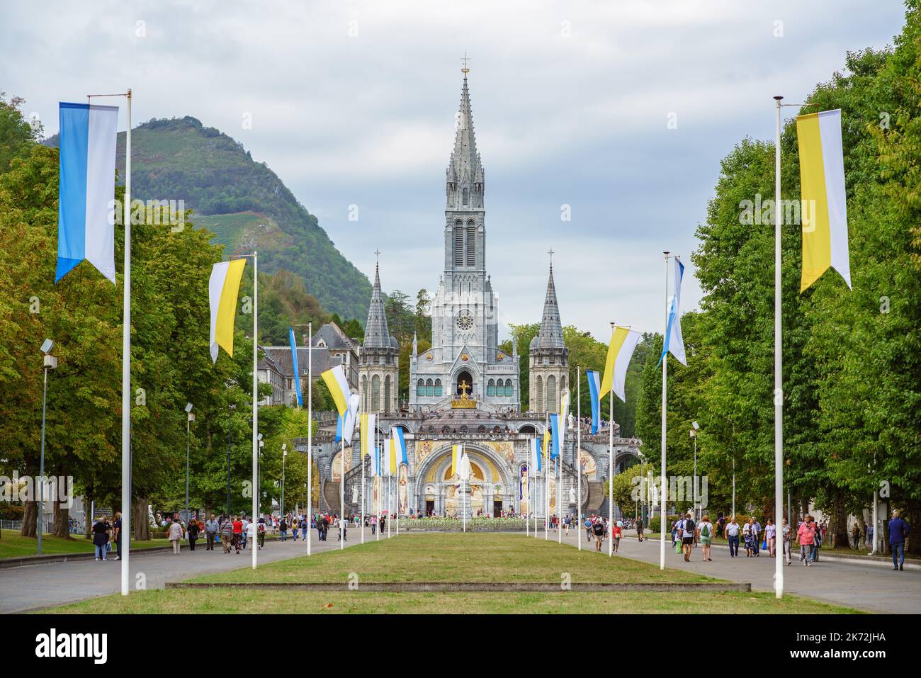 Lourdes, France. September 2, 2022. View of the Basilica in the Sanctuary of Our Lady Stock Photo