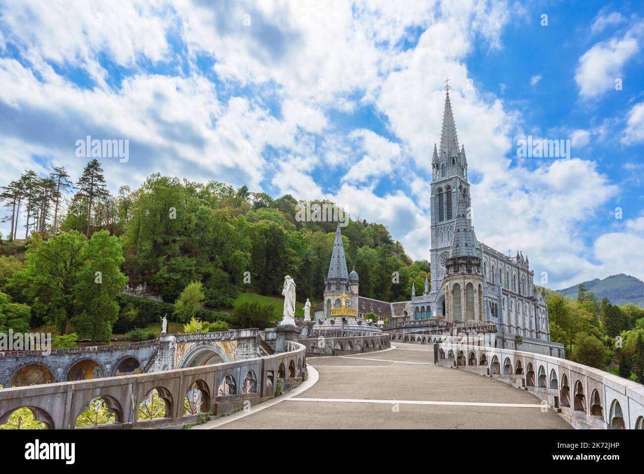 Lourdes, France. September 2, 2022. View of the Basilica of Our Lady of