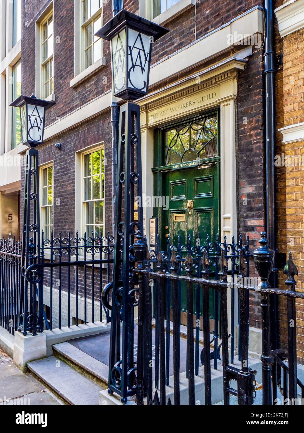 The Art Worker's Guild at 6 Queen Square, London. Established in 1884, it is a charitable organisation formed to support the visual arts and crafts. Stock Photo