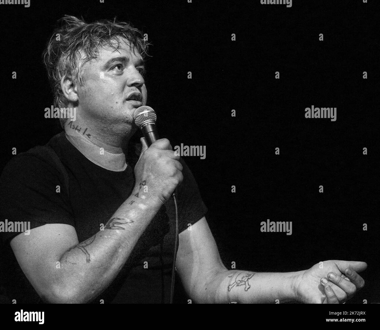 London, UK, 14th June 2022. Pete Doherty, British Rocker and Libertines' co-frontman takes part in a Q&A before signing his new memoir, "A Likely Lad" Stock Photo