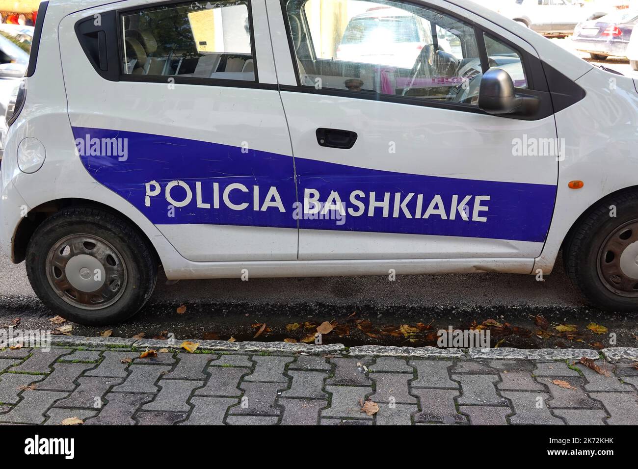 Police car, Saranda, Republic of Saranda Stock Photo