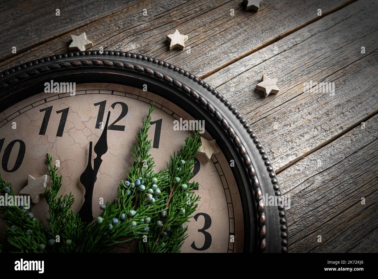 The clock shows midnight. New Year Stock Photo Alamy