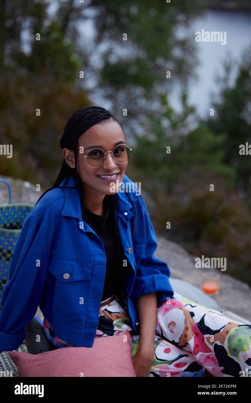 Woman relaxing in nature hi-res stock photography and images - Alamy