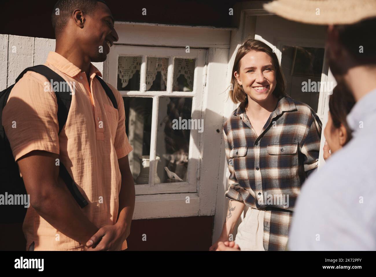 Two man friends in house hi-res stock photography and images - Alamy