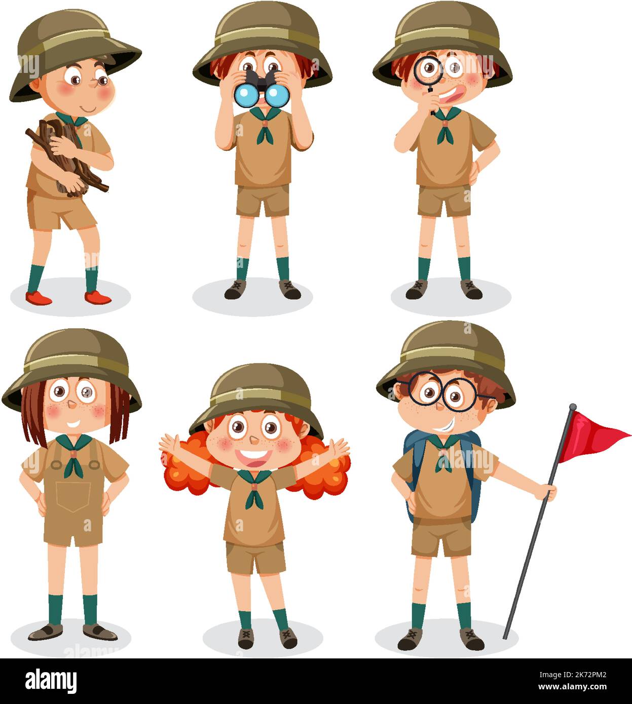 Children in camping outfit illustration Stock Vector Image & Art - Alamy