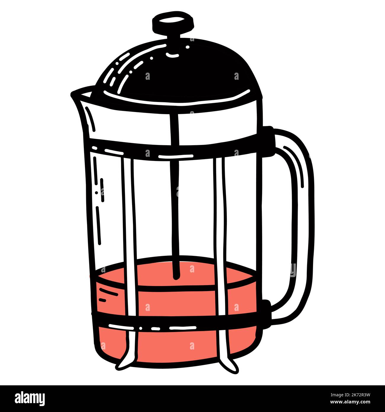 Hand drawn French Press Doodle Kitchen Utensil Stock Vector Image deluxe-french-press-coffee-accessories-barbados-west-india-coffee-co
