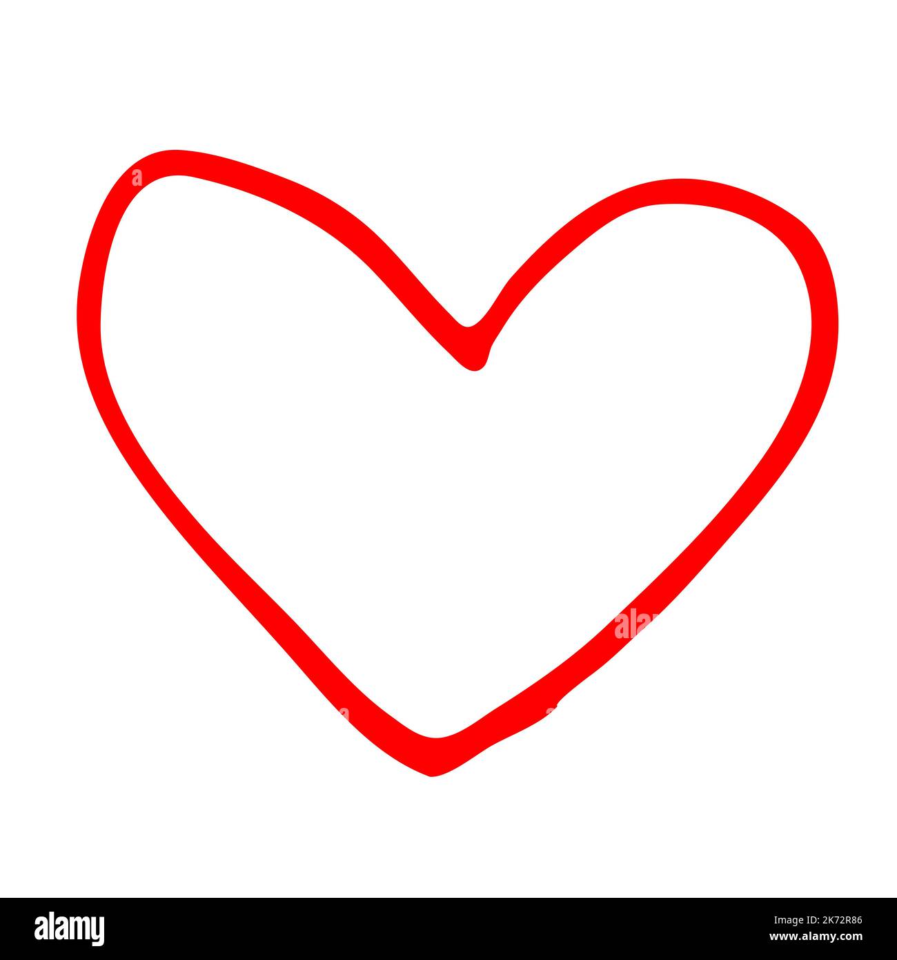 Heart hand drawn with ink brush isolated on white background Stock ...