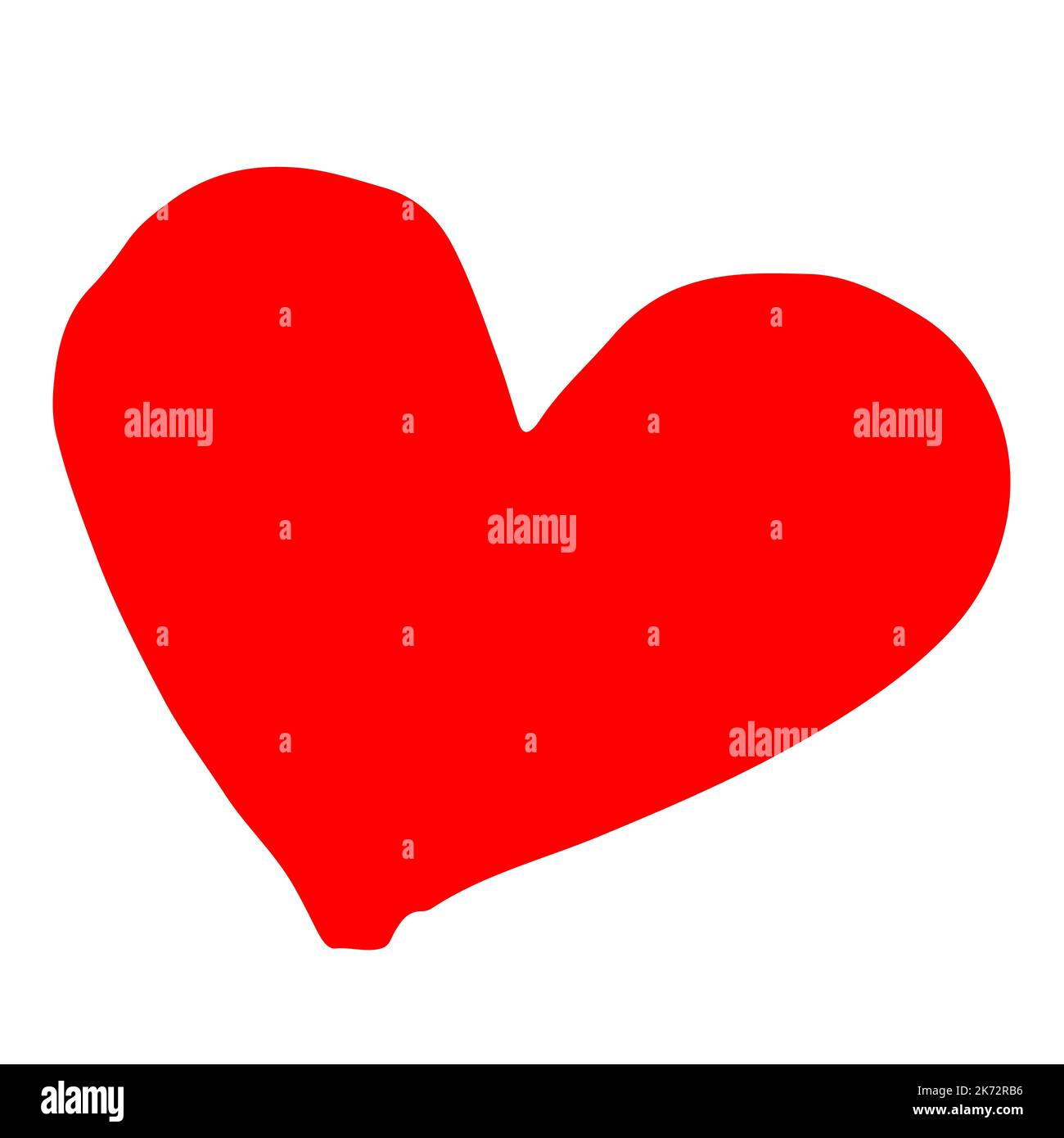 Heart hand drawn with ink brush isolated on white background Stock ...