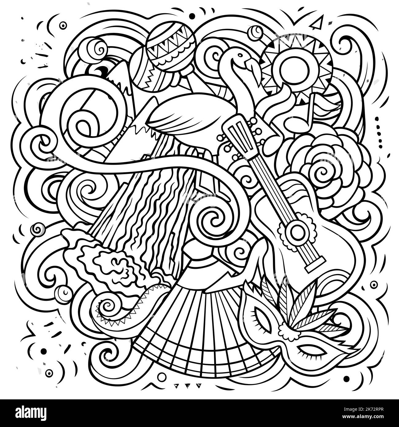 Argentina hand drawn cartoon doodles illustration Stock Vector