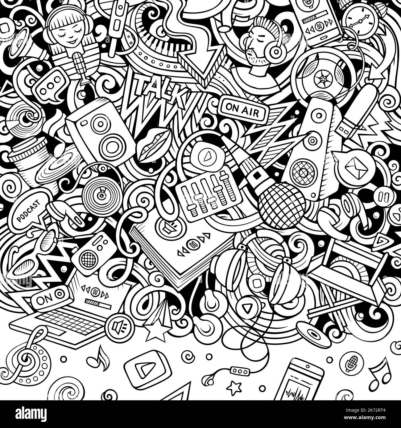 Cartoon vector doodles Storytelling frame Stock Vector