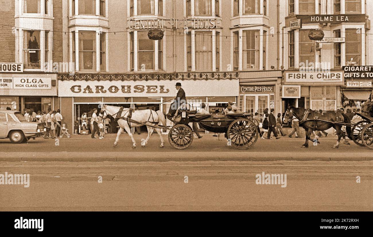 Vintage Blackpool, Lancashire, 1968, Horse and Carriage ride on the