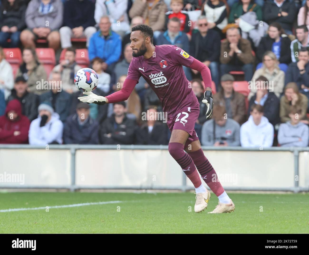 Lawrence Vigouroux of Leyton Orient during League Two soccer match between Leyton Orient against Northampton Town at Brisbane Road stadium, London on Stock Photo