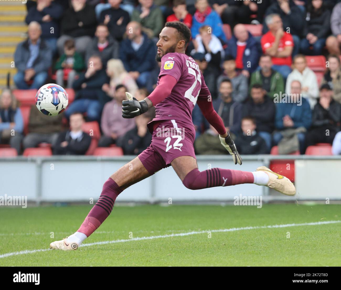 Lawrence Vigouroux of Leyton Orient during League Two soccer match between Leyton Orient against Northampton Town at Brisbane Road stadium, London on Stock Photo