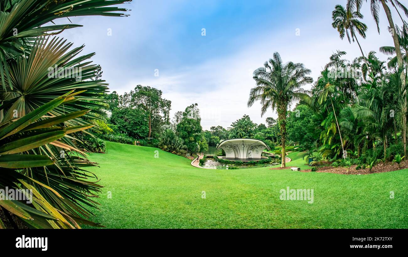 The Shaw Foundation Symphony Stage is used for outdoor concerts at the ...