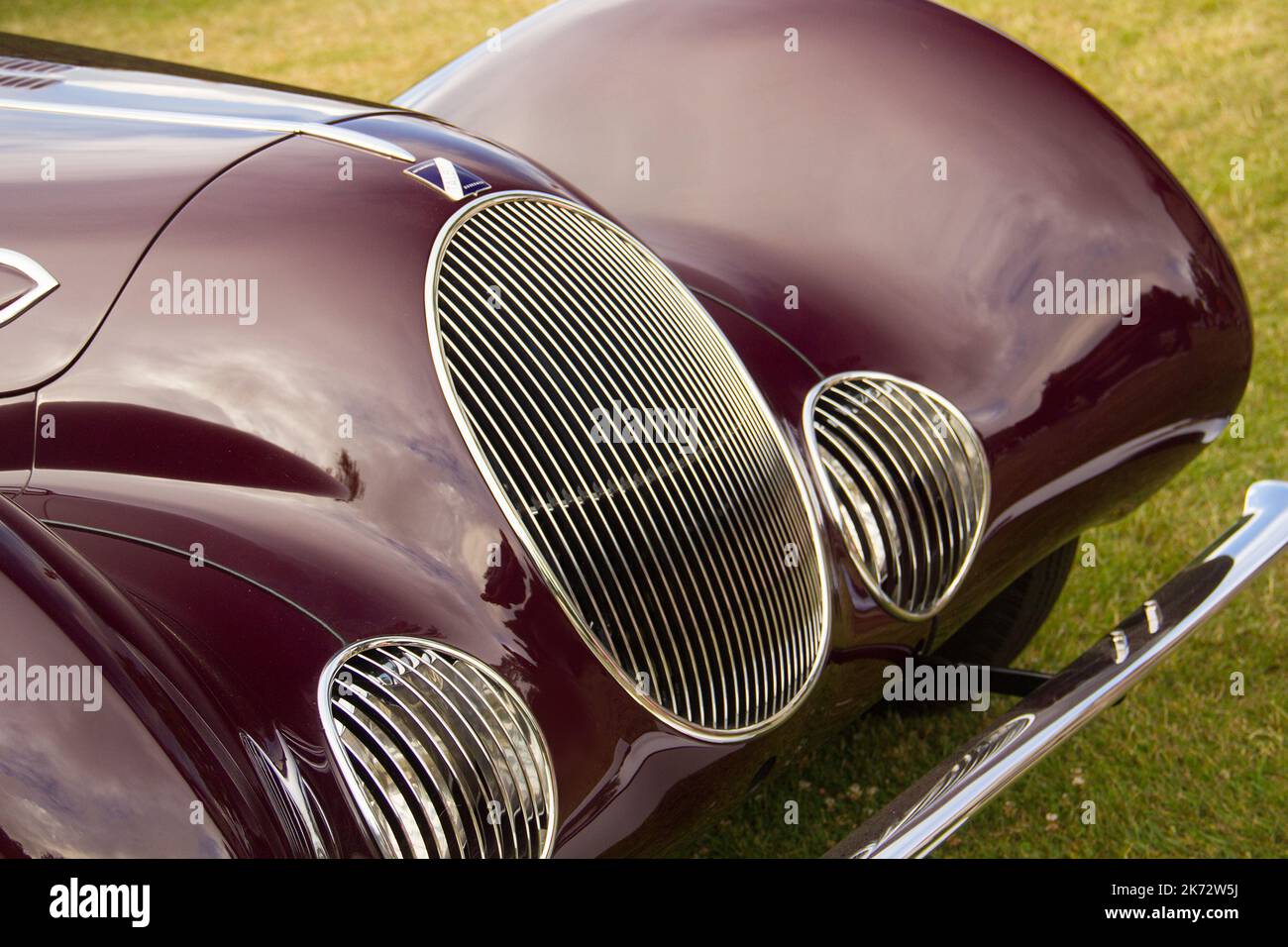 1937 Talbot Lago T150 SS Figoni and Falaschi Teardrop Coupe in the cartier style et luxe concours event at Goodwood Festival of Speed 2015. Stock Photo