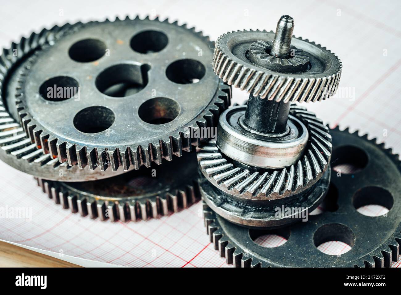 Gears from an old industrial machine Stock Photo - Alamy