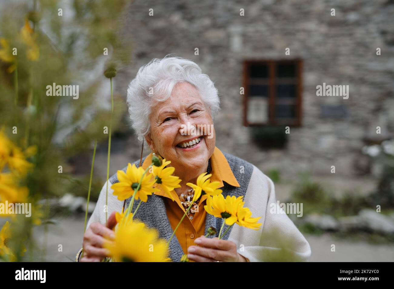 Happy older woman outdoor hi-res stock photography and images - Alamy