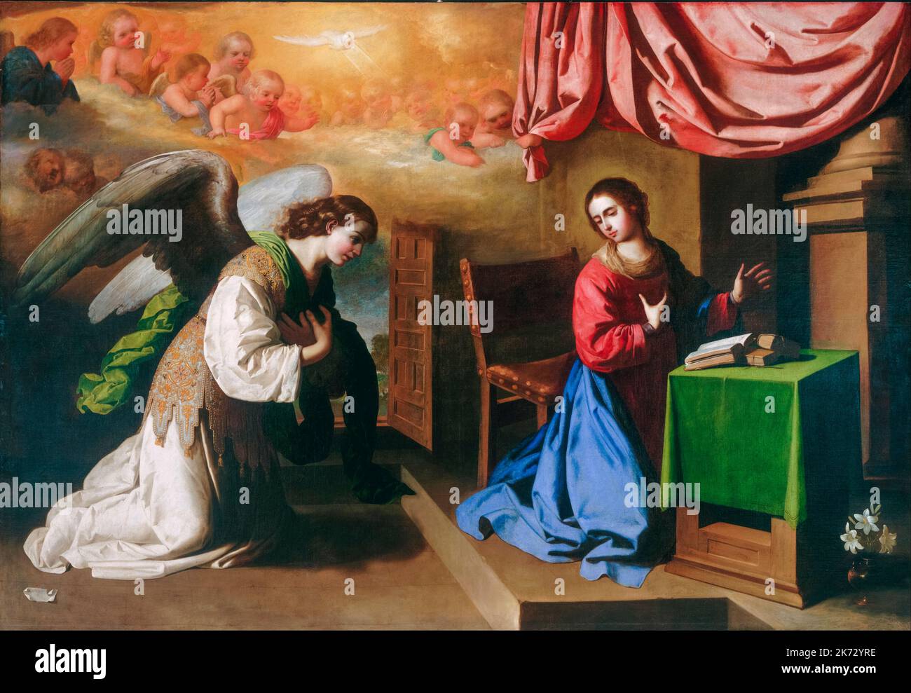 Francisco de Zurbaran painting, The Annunciation, oil on canvas, 1650 Stock Photo