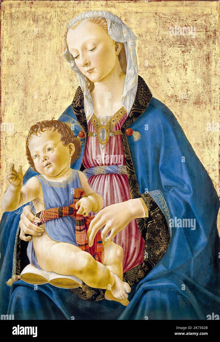 Domenico Ghirlandaio Madonna And Child Painting In Tempera On Panel domenico-ghirlandaio-madonna-and-child-painting-in-tempera-on-panel