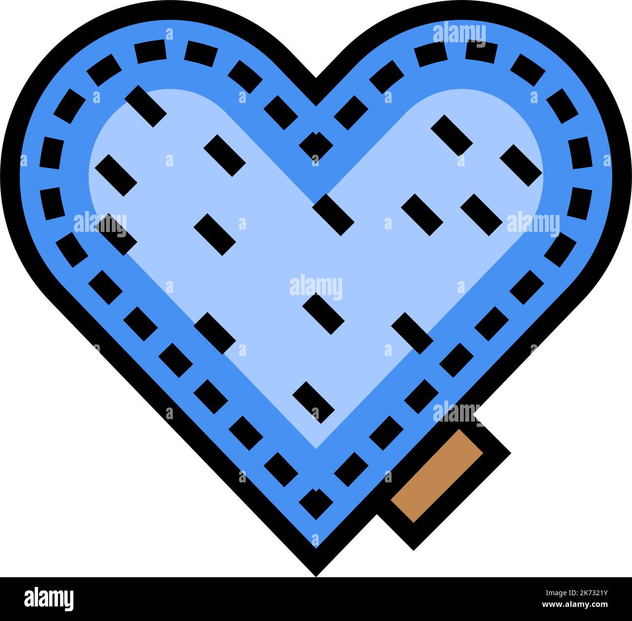 F235 Heart Pattern Denim