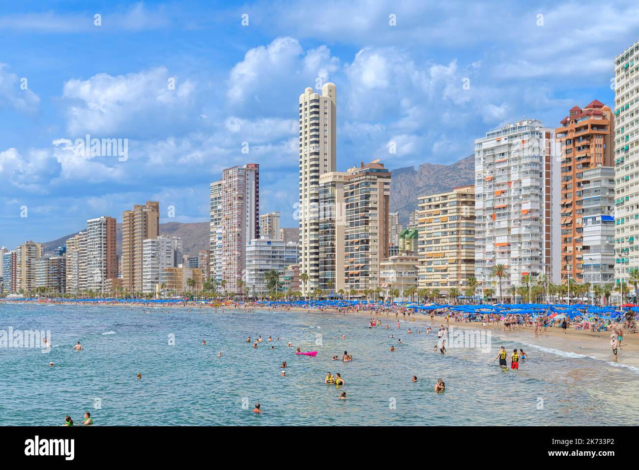 The popular, seafront, promenade and beaches on Levante Beach in