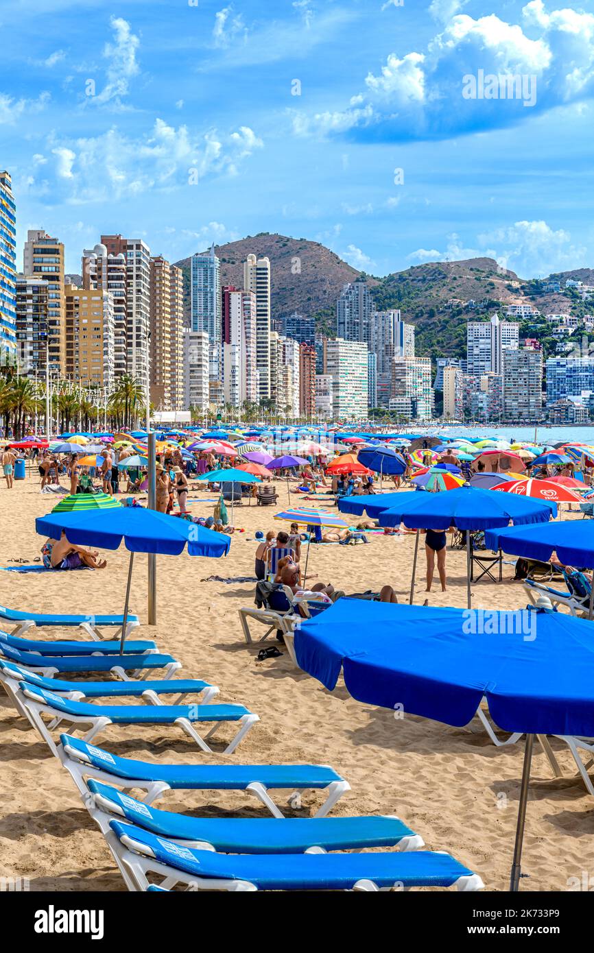 The popular, seafront, promenade and beaches on Levante Beach in