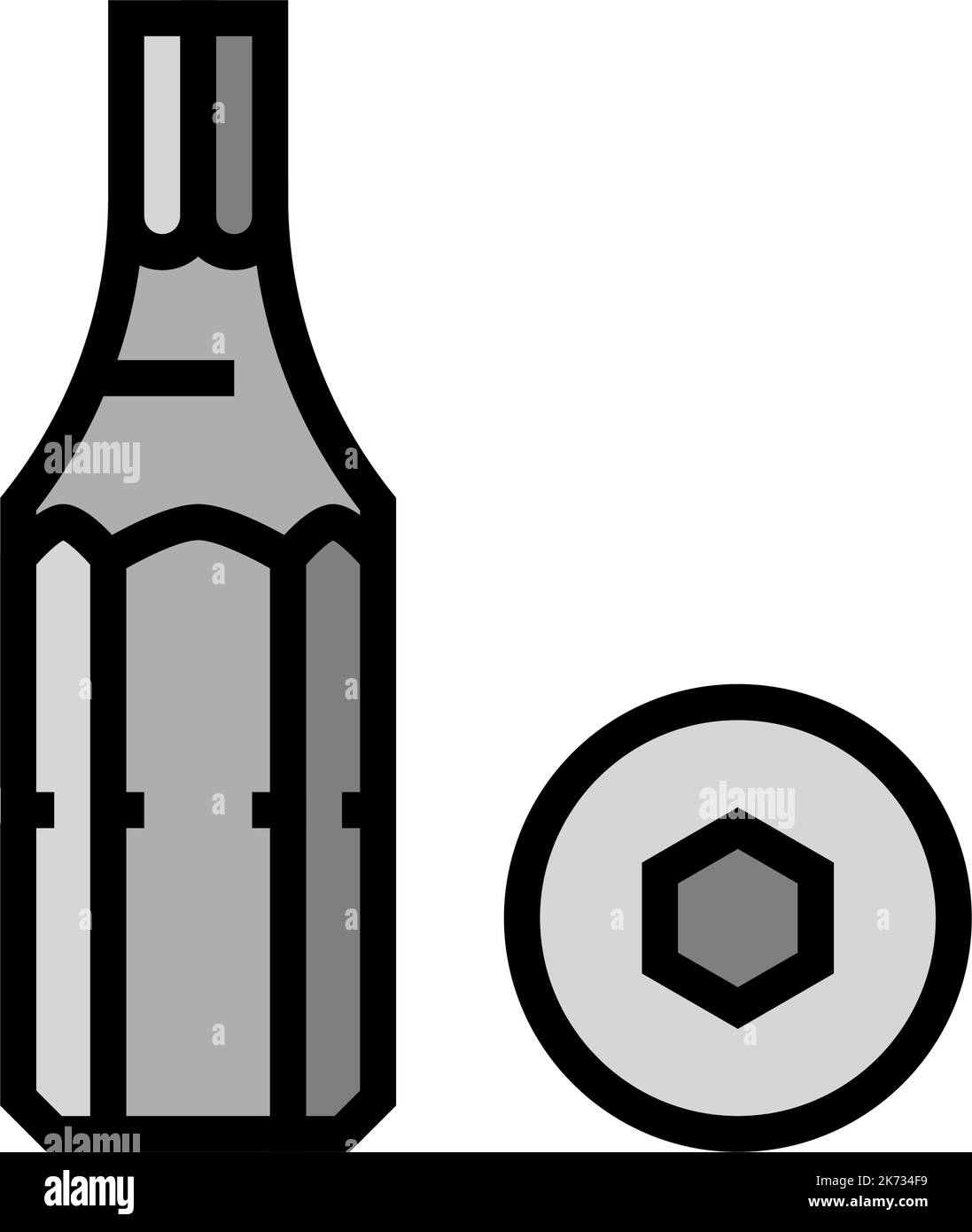 allen wrench screwdriver bit color icon vector illustration Stock