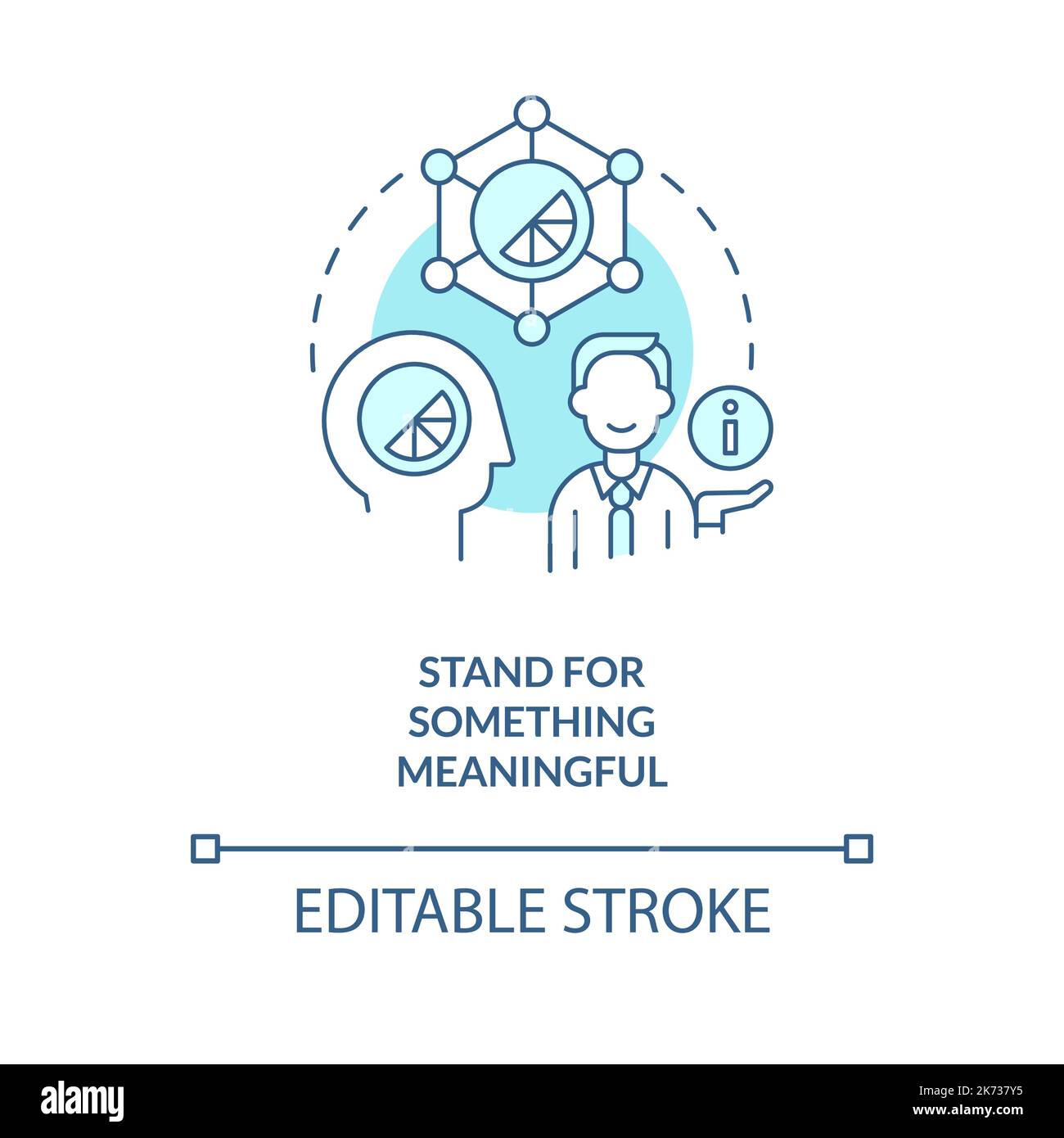 Stand for something meaningful turquoise concept icon Stock Vector ...