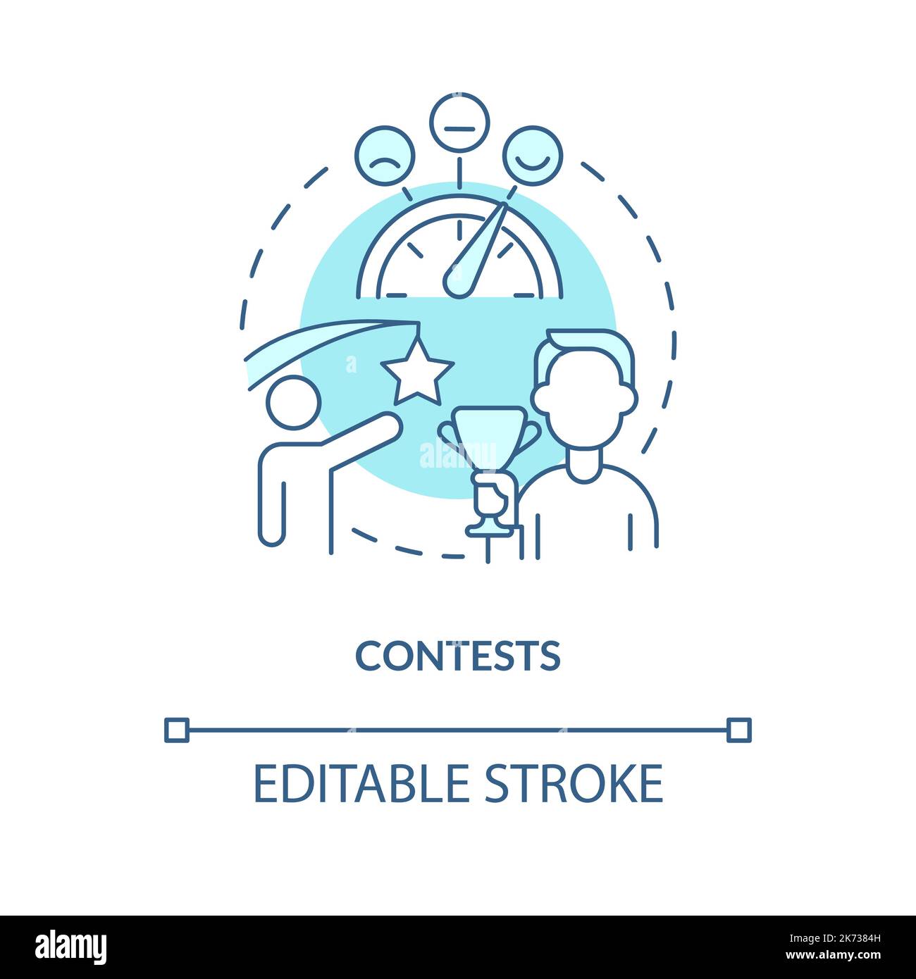 Contests turquoise concept icon Stock Vector