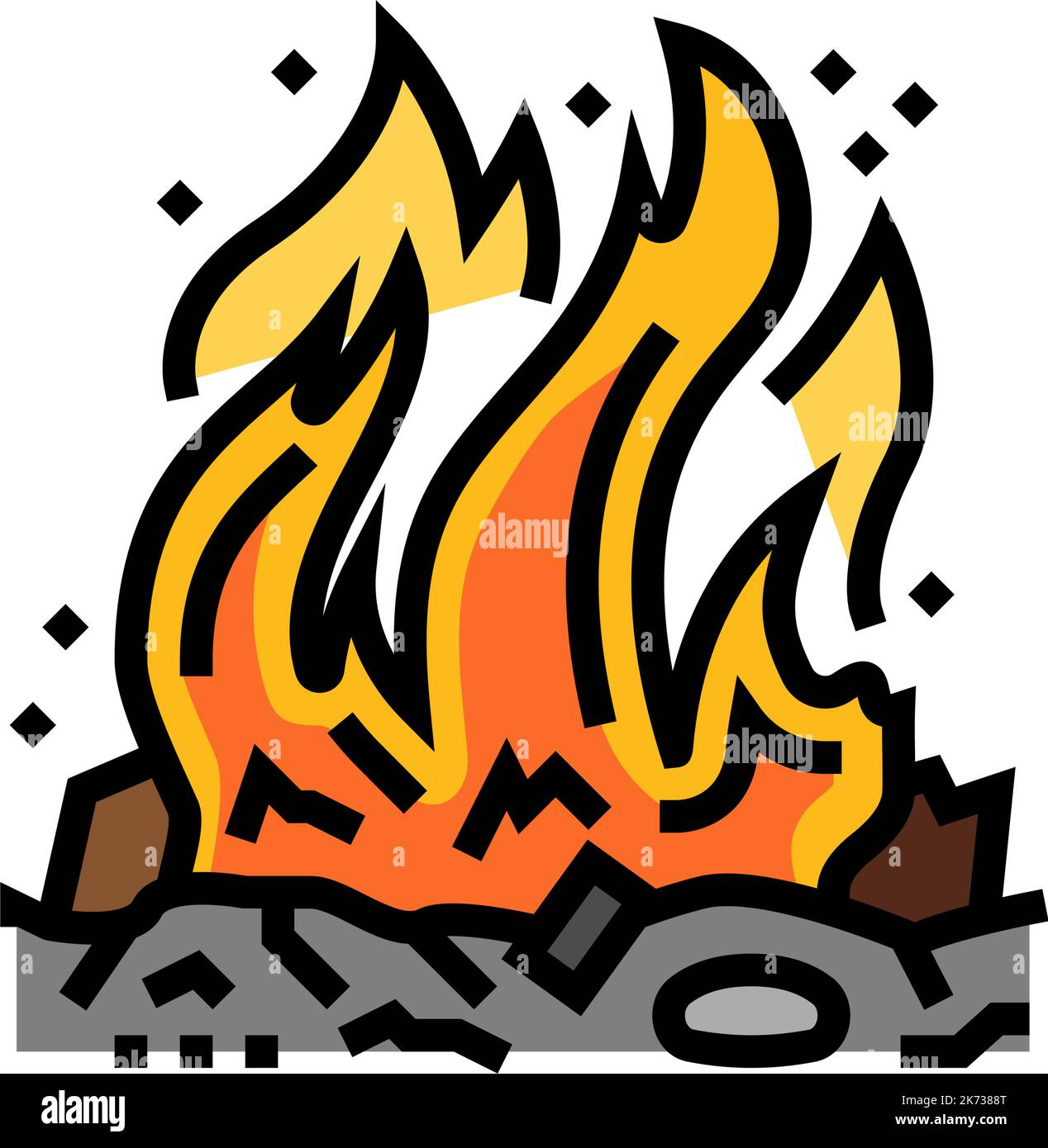 burn fire color icon vector illustration Stock Vector Image & Art - Alamy