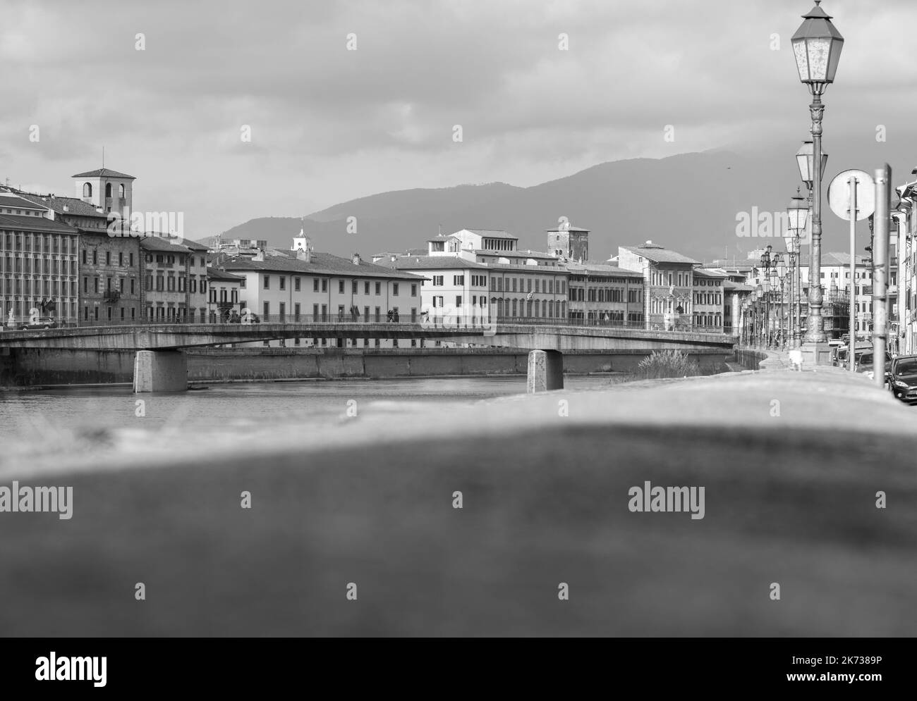 View of river Arno with the sky in the background Stock Photo