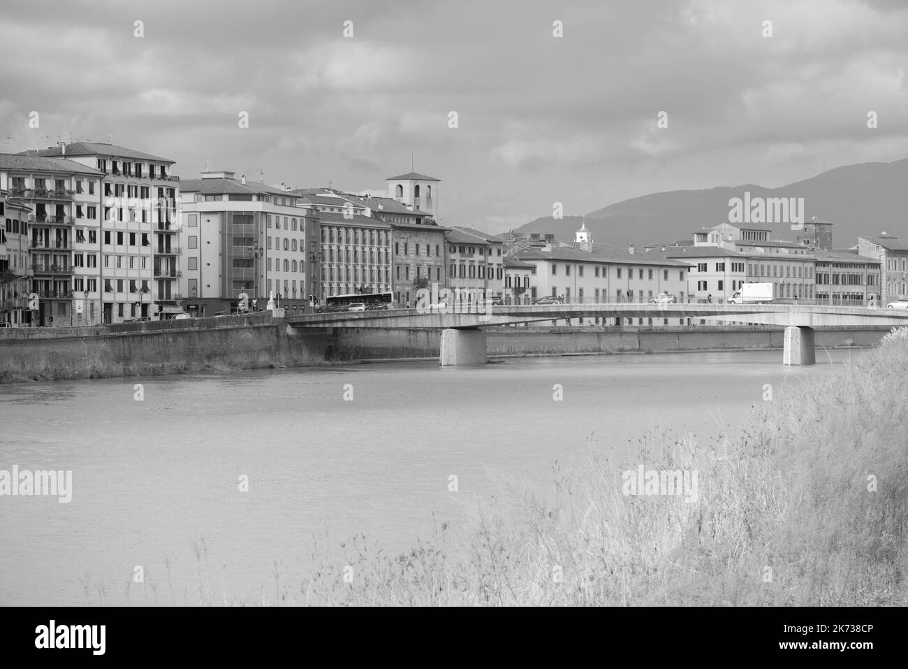 View of river Arno with the sky in the background Stock Photo
