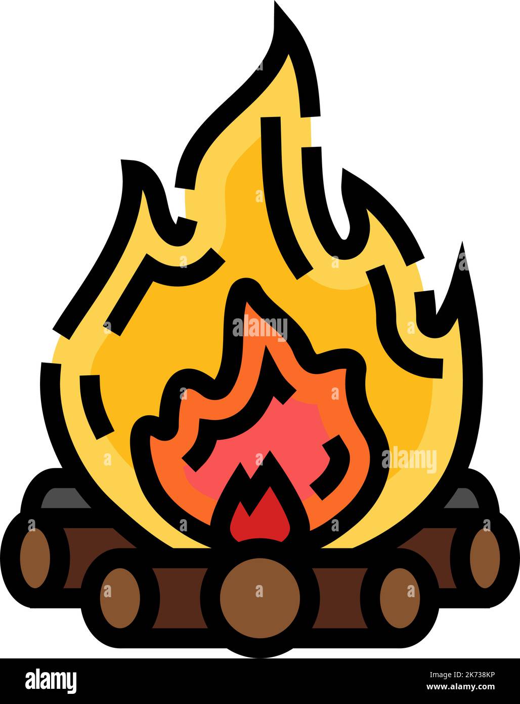 bonfire fire color icon vector illustration Stock Vector Image & Art ...