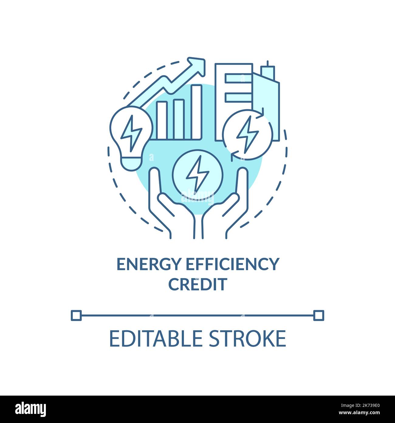 Energy efficiency credit turquoise concept icon Stock Vector Image ...