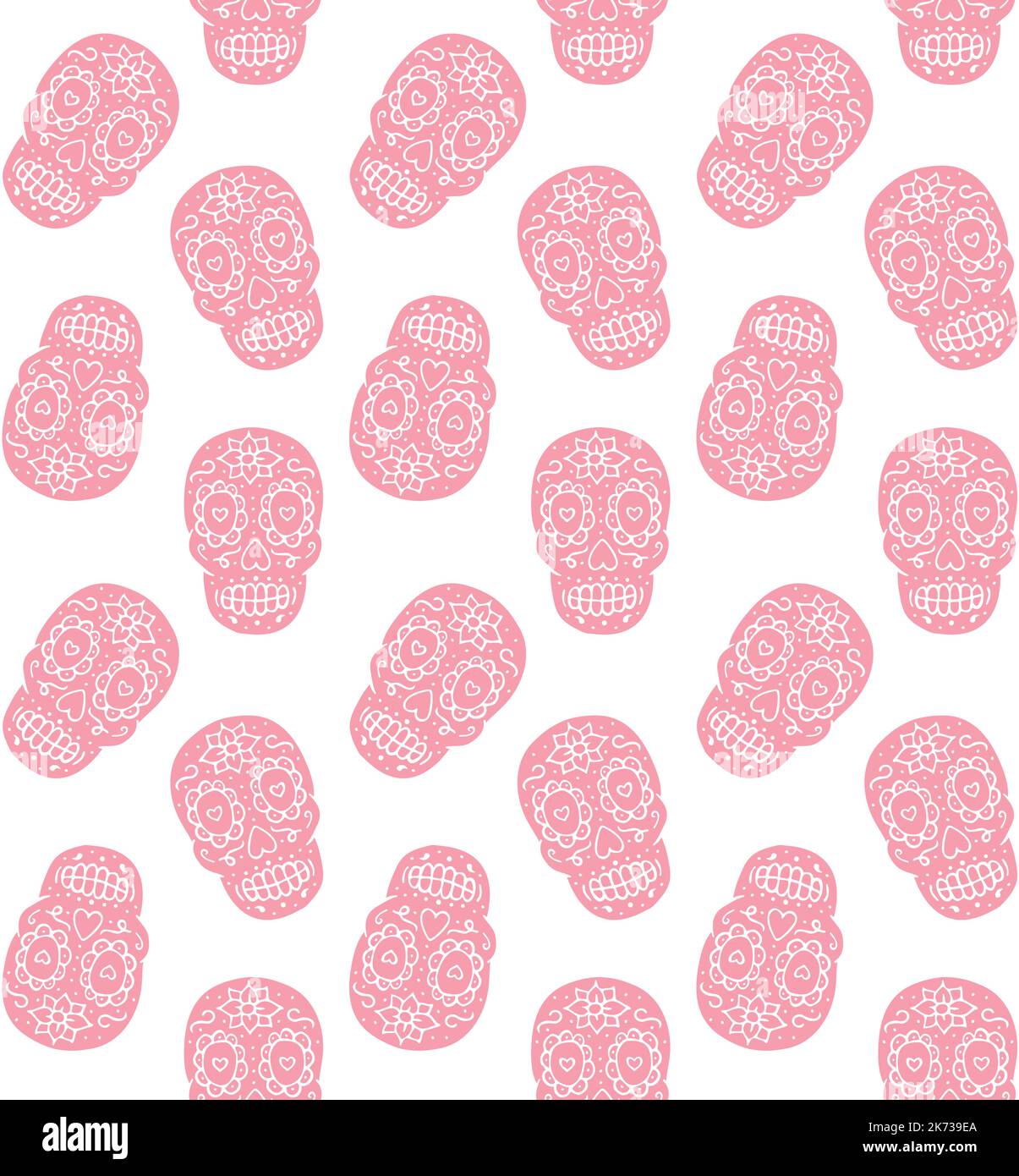 Vector seamless pattern of Mexican sugar skull Stock Vector