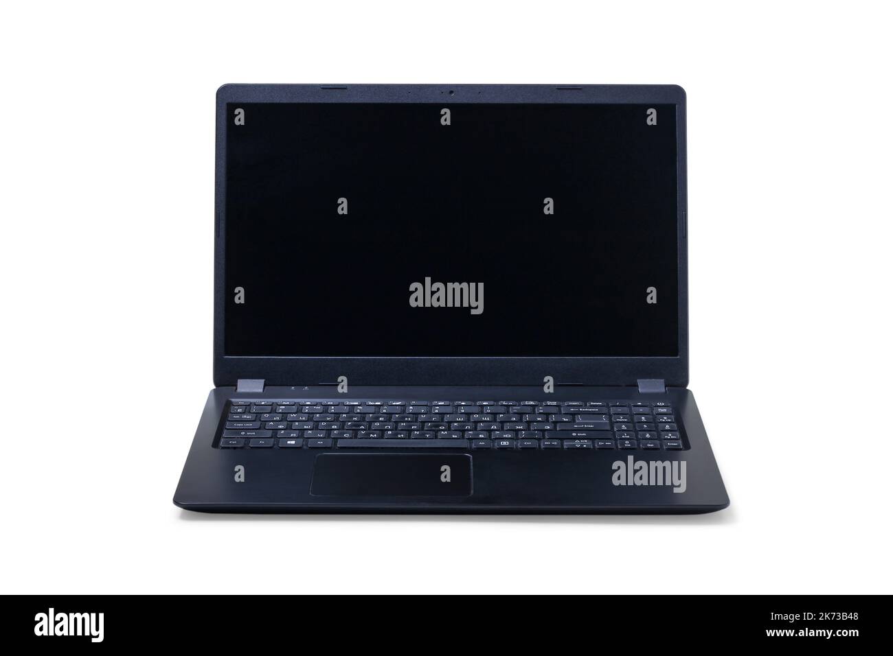 Laptop closeup isolated on white background Stock Photo