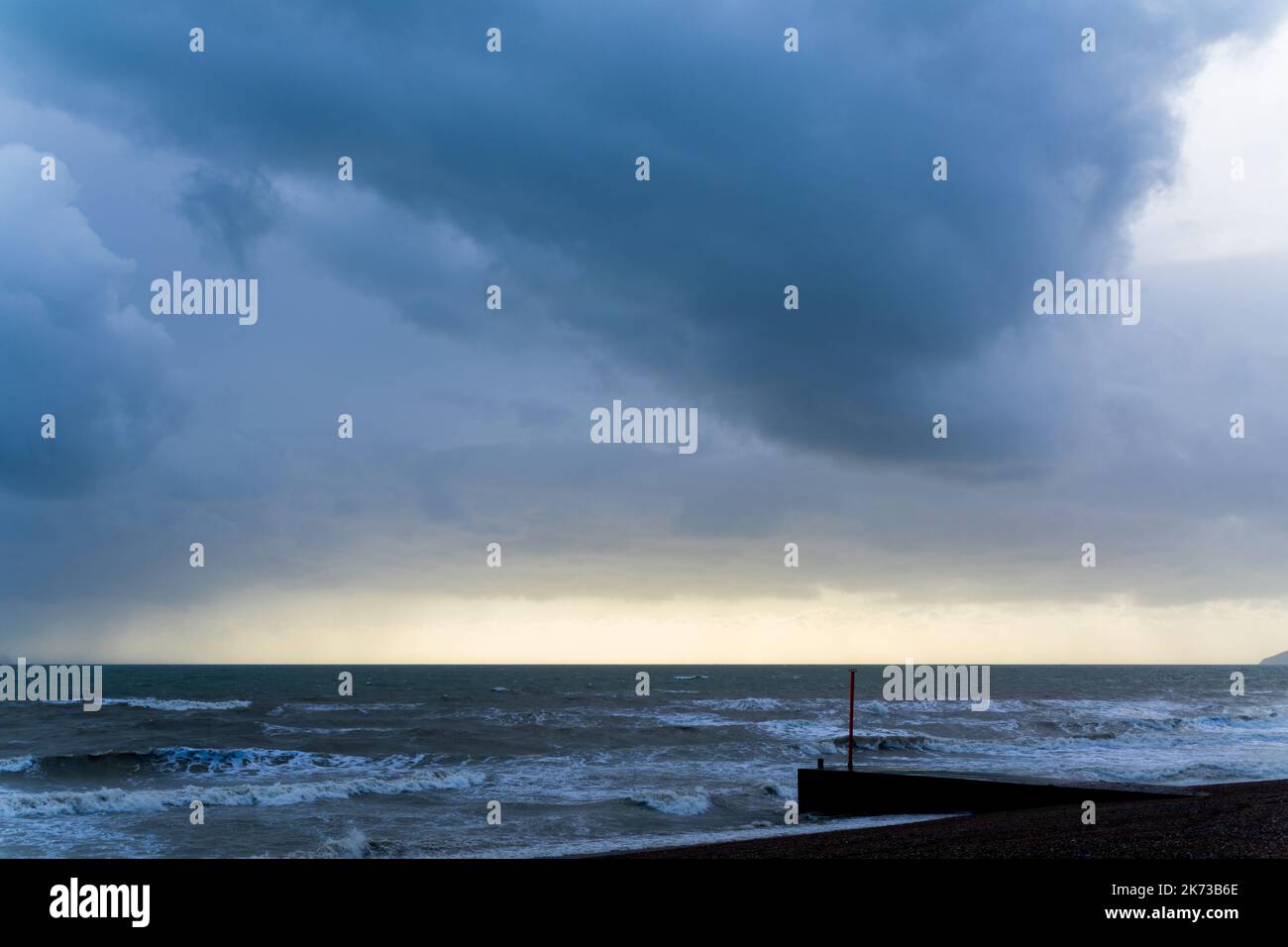 Stormy sky over the sea at Bexhill-on-Sea, UK Stock Photo - Alamy