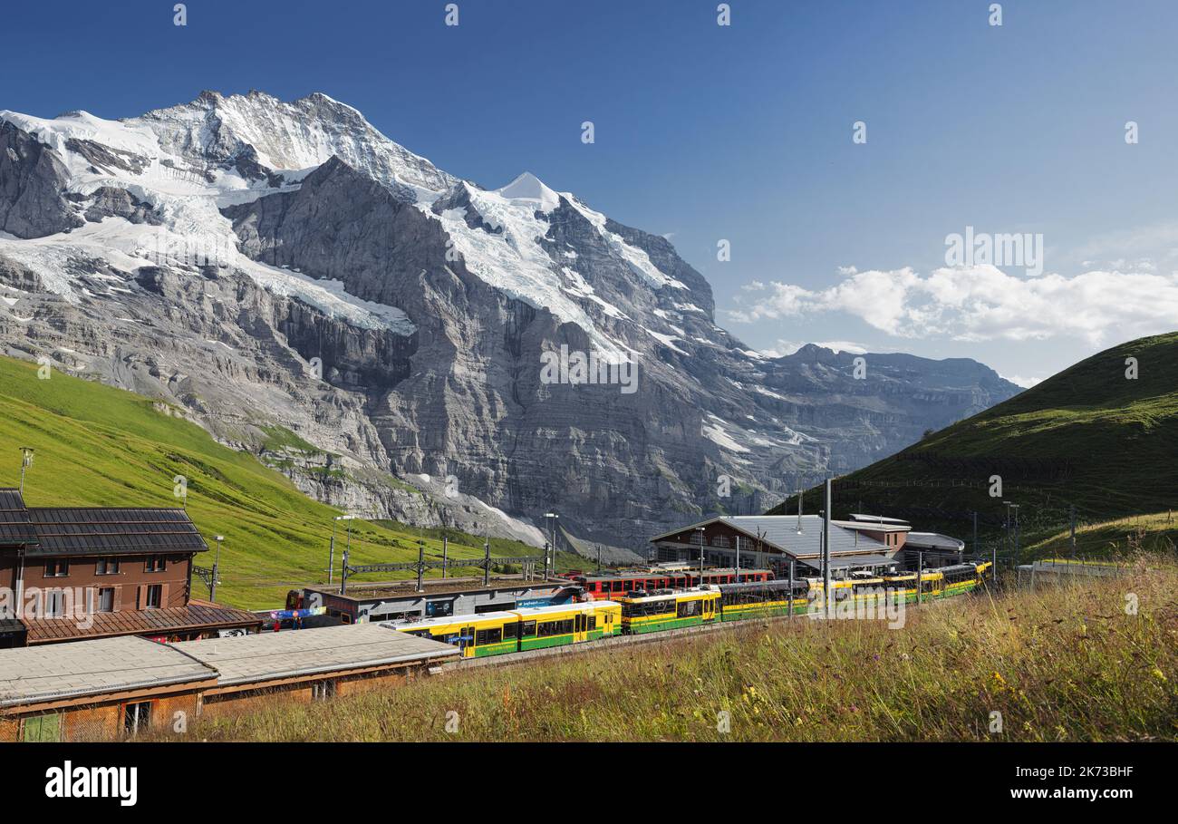 Train to the highest train station in the world, Switzerland Stock Photo