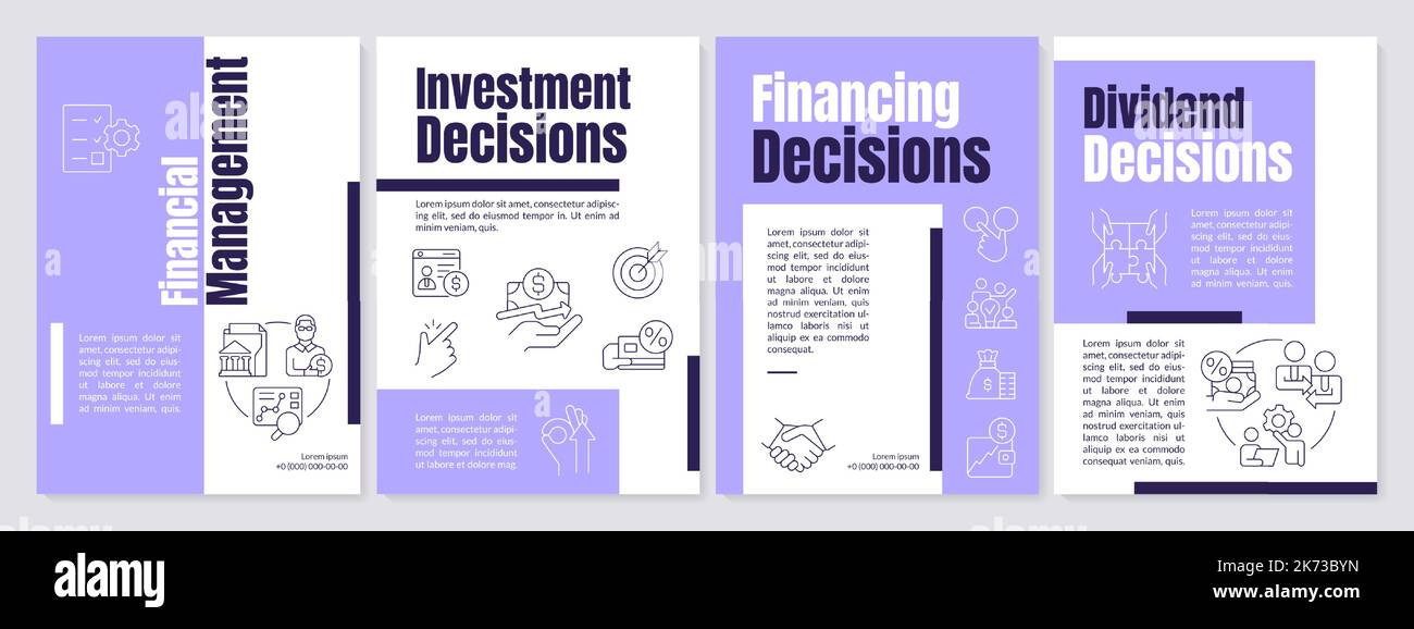 Financial management purple rochure template Stock Vector Image & Art ...