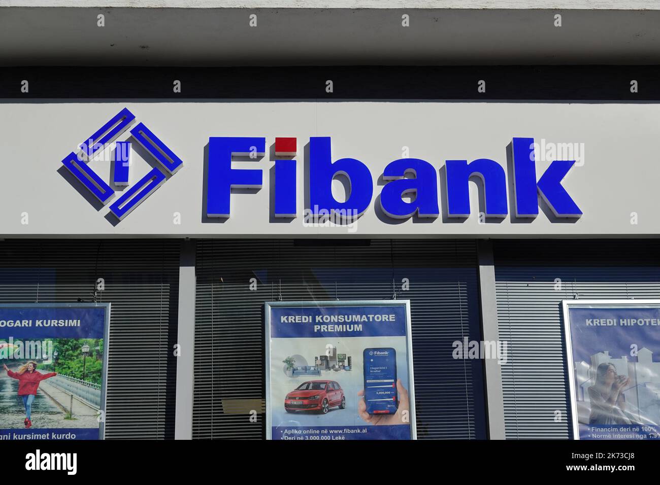 Fibank, Saranda, Republic of Albania Stock Photo