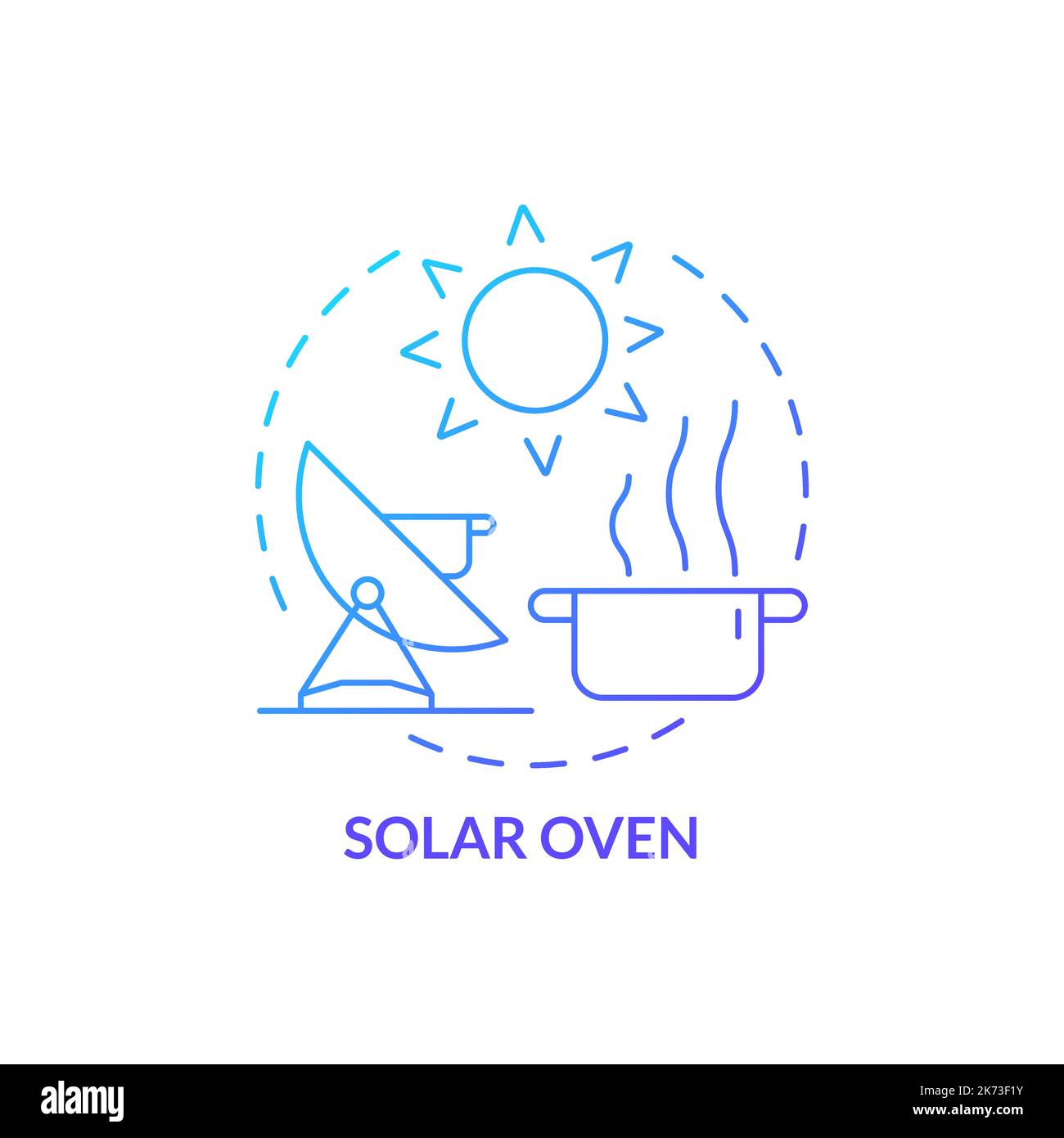 Solar oven blue gradient concept icon Stock Vector