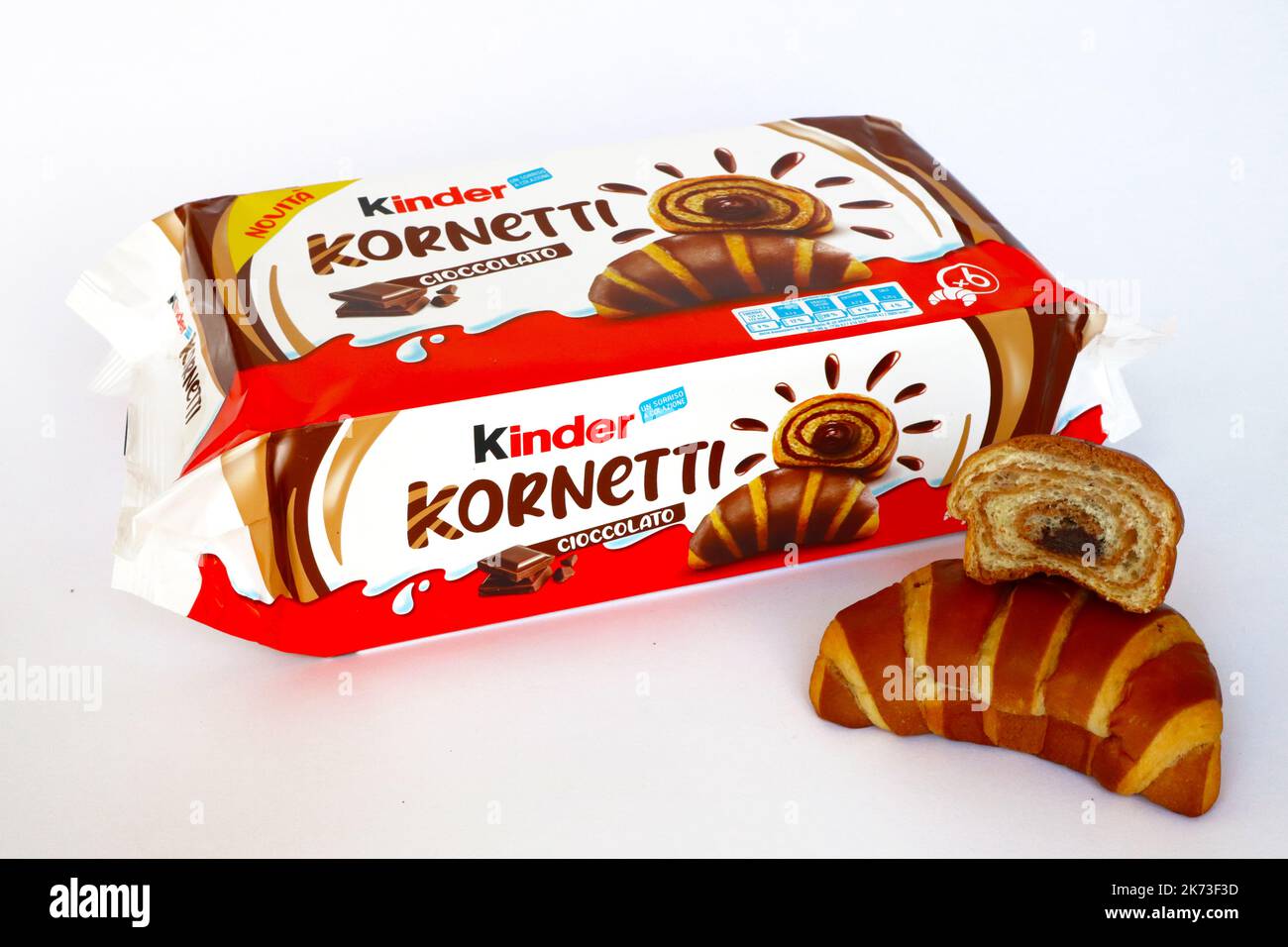 Kinder Croissants with Chocolate. Kinder is a brand of food