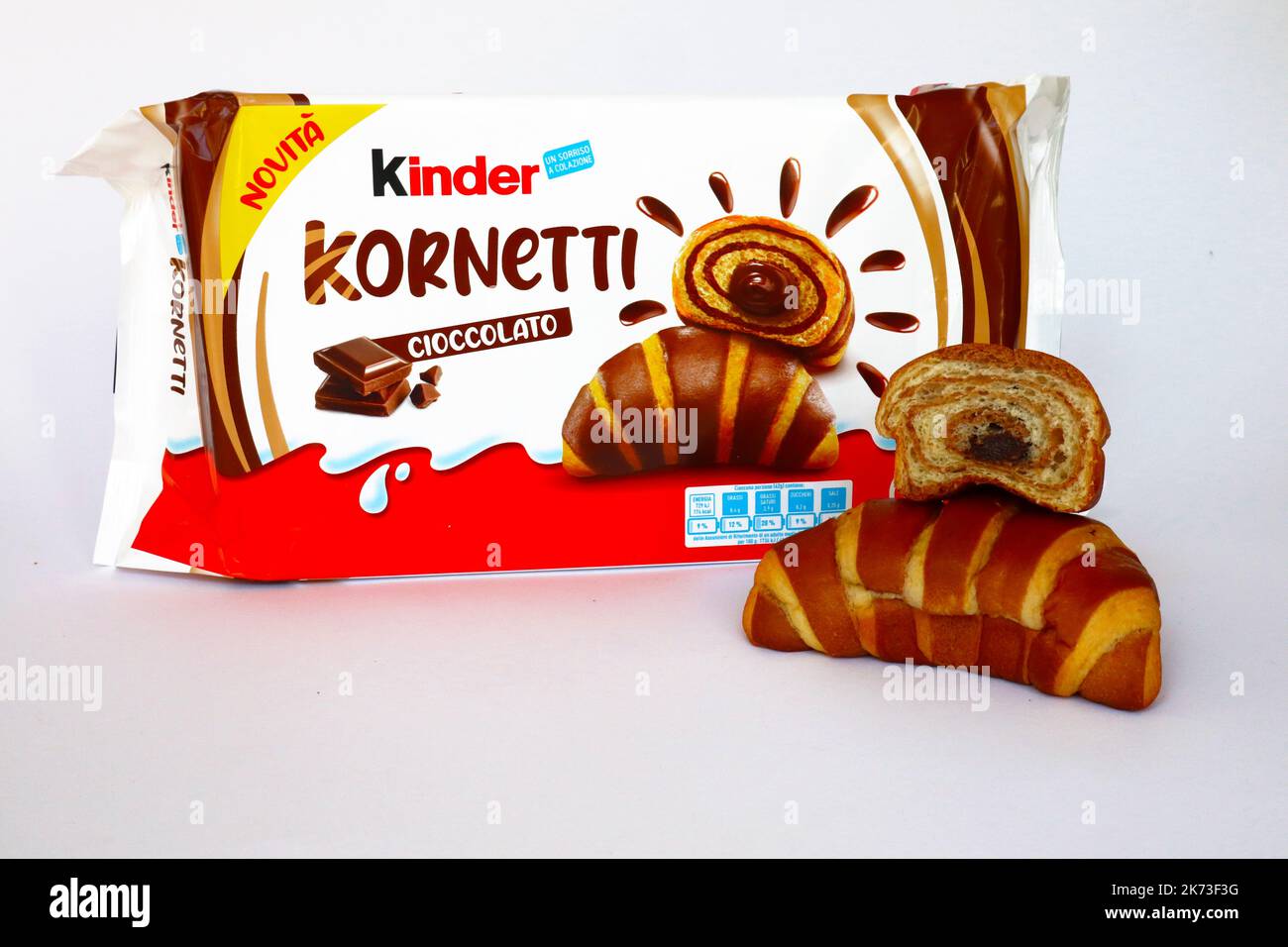 Kinder Croissants with Chocolate. Kinder is a brand of food